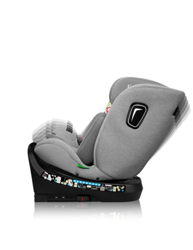 BN-LO-BRAVE_I-SIZE_GREY_STONE,Scaun auto, Lionelo, Brave i-Size, 4 in 1, Rotire 360 grade, Protectie laterala, Cu spatar inclina