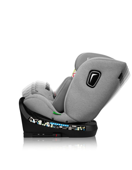 BN-LO-BRAVE_I-SIZE_GREY_STONE,Scaun auto, Lionelo, Brave i-Size, 4 in 1, Rotire 360 grade, Protectie laterala, Cu spatar inclina