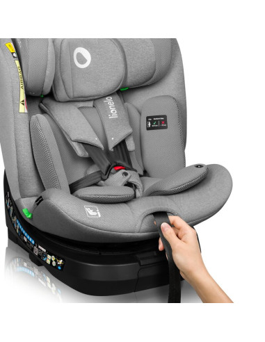 BN-LO-BRAVE_I-SIZE_GREY_STONE,Scaun auto, Lionelo, Brave i-Size, 4 in 1, Rotire 360 grade, Protectie laterala, Cu spatar inclina