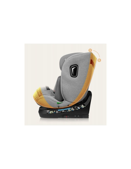 BN-LO-BRAVE_I-SIZE_GREY_STONE,Scaun auto, Lionelo, Brave i-Size, 4 in 1, Rotire 360 grade, Protectie laterala, Cu spatar inclina