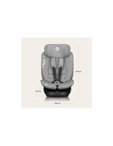 BN-LO-BRAVE_I-SIZE_GREY_STONE,Scaun auto, Lionelo, Brave i-Size, 4 in 1, Rotire 360 grade, Protectie laterala, Cu spatar inclina
