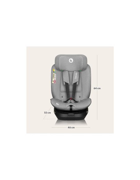BN-LO-BRAVE_I-SIZE_GREY_STONE,Scaun auto, Lionelo, Brave i-Size, 4 in 1, Rotire 360 grade, Protectie laterala, Cu spatar inclina