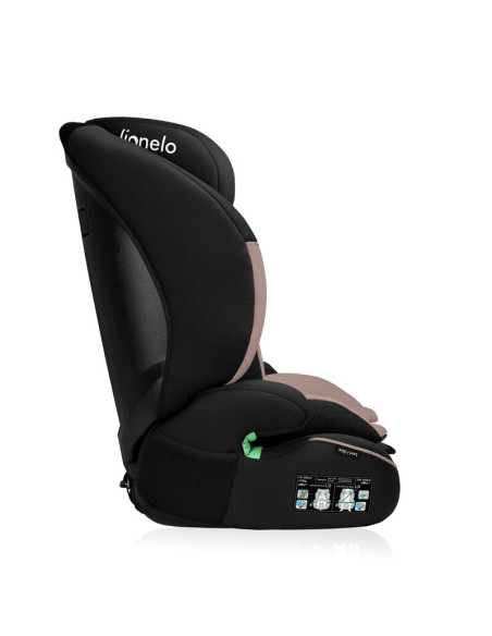 BN-LO-LEVI_I-SIZE_BEIGE_LATTE,Scaun auto, Lionelo, Levi i-Size, Universal, Instalare FWF, Cu tetiera reglabila in 10 pozitii, Cu