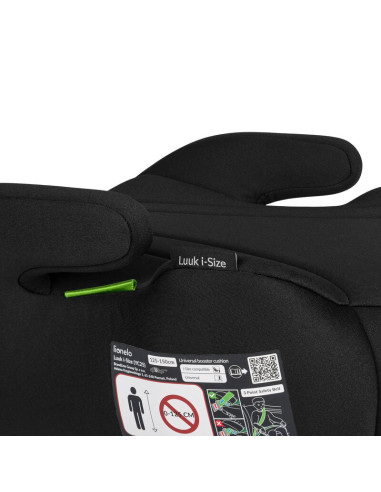 BN-LO-LUUK_I-SIZE_BLACK,Inaltator auto, Lionelo, Luuk i-Size, Universal, Instalare FWF, Cu husa detasabila, Cu cotiere, 125-150 
