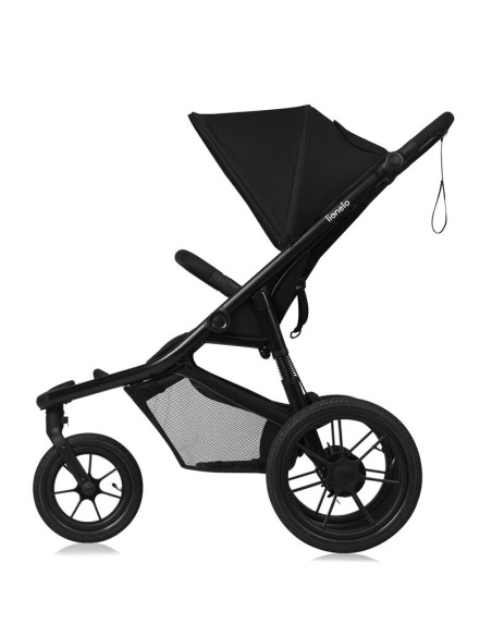BN-LO-AZURA_BLACK_ONYX,Carucior sport, Lionelo, Azura, Cu 3 roti, Cu baldachin XXL impermeabil, Pliere compacta, Pana la 22 kg, 