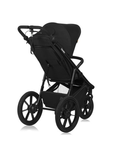 BN-LO-AZURA_BLACK_ONYX,Carucior sport, Lionelo, Azura, Cu 3 roti, Cu baldachin XXL impermeabil, Pliere compacta, Pana la 22 kg, 