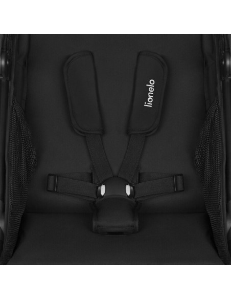 BN-LO-AZURA_BLACK_ONYX,Carucior sport, Lionelo, Azura, Cu 3 roti, Cu baldachin XXL impermeabil, Pliere compacta, Pana la 22 kg, 