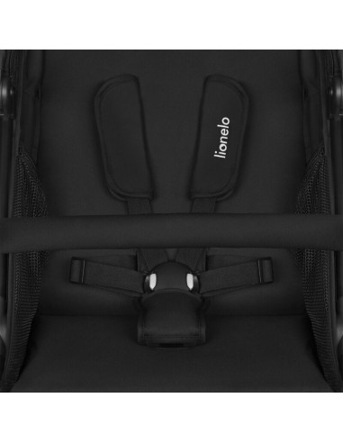 BN-LO-AZURA_BLACK_ONYX,Carucior sport, Lionelo, Azura, Cu 3 roti, Cu baldachin XXL impermeabil, Pliere compacta, Pana la 22 kg, 