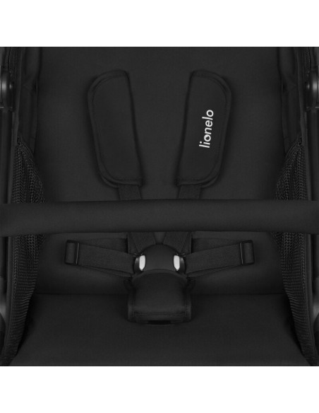 BN-LO-AZURA_BLACK_ONYX,Carucior sport, Lionelo, Azura, Cu 3 roti, Cu baldachin XXL impermeabil, Pliere compacta, Pana la 22 kg, 