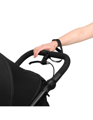 BN-LO-AZURA_BLACK_ONYX,Carucior sport, Lionelo, Azura, Cu 3 roti, Cu baldachin XXL impermeabil, Pliere compacta, Pana la 22 kg, 