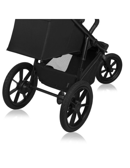 BN-LO-AZURA_BLACK_ONYX,Carucior sport, Lionelo, Azura, Cu 3 roti, Cu baldachin XXL impermeabil, Pliere compacta, Pana la 22 kg, 