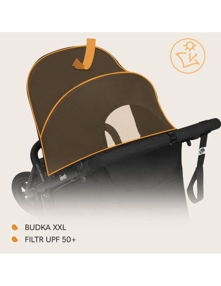 BN-LO-AZURA_BLACK_ONYX,Carucior sport, Lionelo, Azura, Cu 3 roti, Cu baldachin XXL impermeabil, Pliere compacta, Pana la 22 kg, 