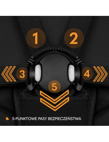 BN-LO-AZURA_BLACK_ONYX,Carucior sport, Lionelo, Azura, Cu 3 roti, Cu baldachin XXL impermeabil, Pliere compacta, Pana la 22 kg, 