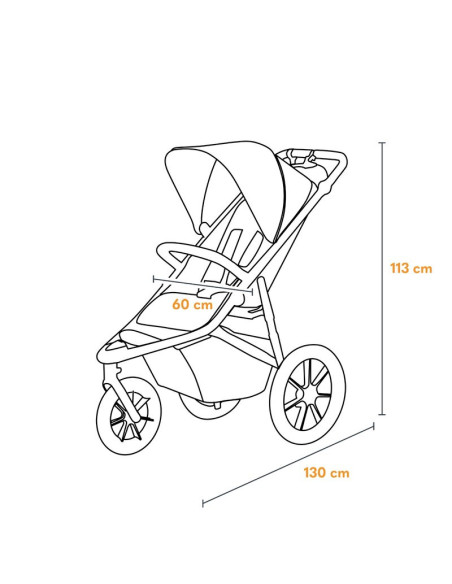 BN-LO-AZURA_BLACK_ONYX,Carucior sport, Lionelo, Azura, Cu 3 roti, Cu baldachin XXL impermeabil, Pliere compacta, Pana la 22 kg, 