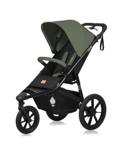 BN-LO-AZURA_GREEN_FOREST,Carucior sport, Lionelo, Azura, Cu 3 roti, Cu baldachin XXL impermeabil, Pliere compacta, Pana la 22 kg 2