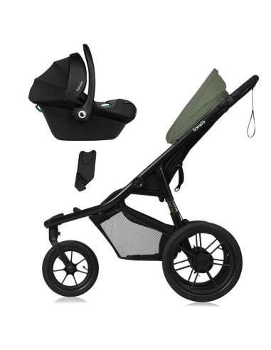 BN-LO-AZURA_GREEN_FOREST,Carucior sport, Lionelo, Azura, Cu 3 roti, Cu baldachin XXL impermeabil, Pliere compacta, Pana la 22 kg