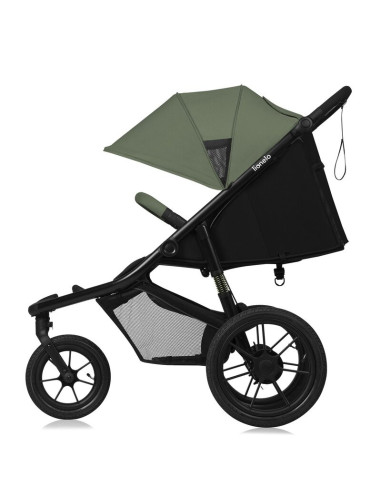 BN-LO-AZURA_GREEN_FOREST,Carucior sport, Lionelo, Azura, Cu 3 roti, Cu baldachin XXL impermeabil, Pliere compacta, Pana la 22 kg