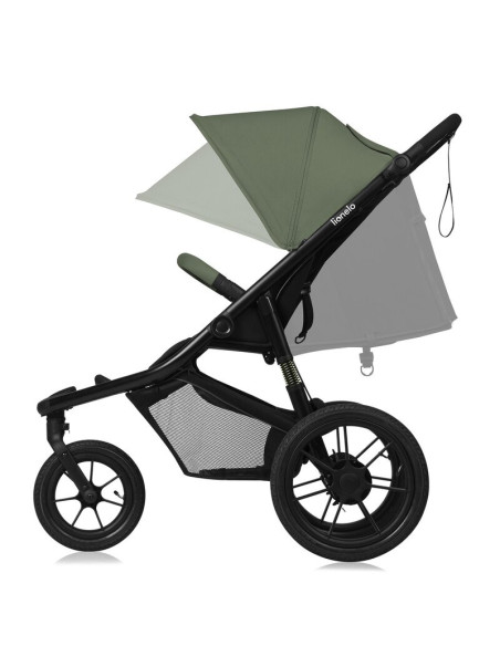 BN-LO-AZURA_GREEN_FOREST,Carucior sport, Lionelo, Azura, Cu 3 roti, Cu baldachin XXL impermeabil, Pliere compacta, Pana la 22 kg