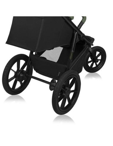 BN-LO-AZURA_GREEN_FOREST,Carucior sport, Lionelo, Azura, Cu 3 roti, Cu baldachin XXL impermeabil, Pliere compacta, Pana la 22 kg