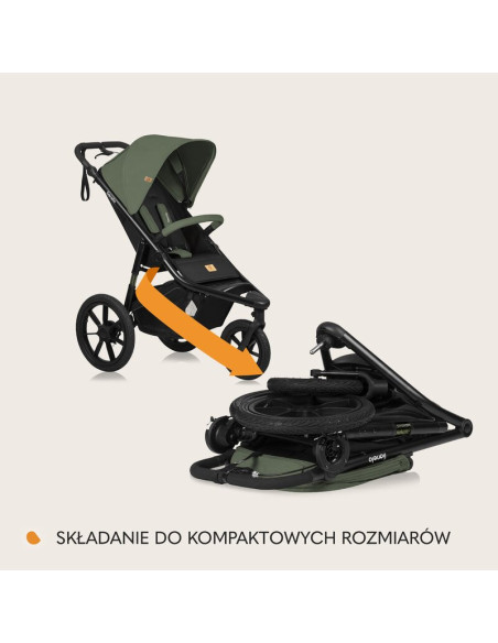 BN-LO-AZURA_GREEN_FOREST,Carucior sport, Lionelo, Azura, Cu 3 roti, Cu baldachin XXL impermeabil, Pliere compacta, Pana la 22 kg