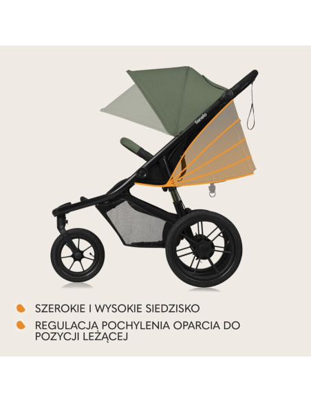 BN-LO-AZURA_GREEN_FOREST,Carucior sport, Lionelo, Azura, Cu 3 roti, Cu baldachin XXL impermeabil, Pliere compacta, Pana la 22 kg