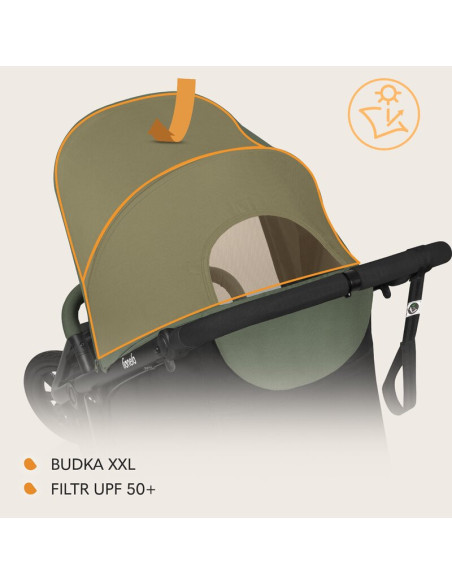 BN-LO-AZURA_GREEN_FOREST,Carucior sport, Lionelo, Azura, Cu 3 roti, Cu baldachin XXL impermeabil, Pliere compacta, Pana la 22 kg