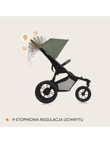 BN-LO-AZURA_GREEN_FOREST,Carucior sport, Lionelo, Azura, Cu 3 roti, Cu baldachin XXL impermeabil, Pliere compacta, Pana la 22 kg