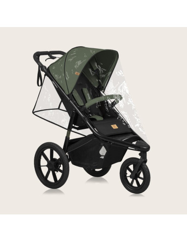 BN-LO-AZURA_GREEN_FOREST,Carucior sport, Lionelo, Azura, Cu 3 roti, Cu baldachin XXL impermeabil, Pliere compacta, Pana la 22 kg