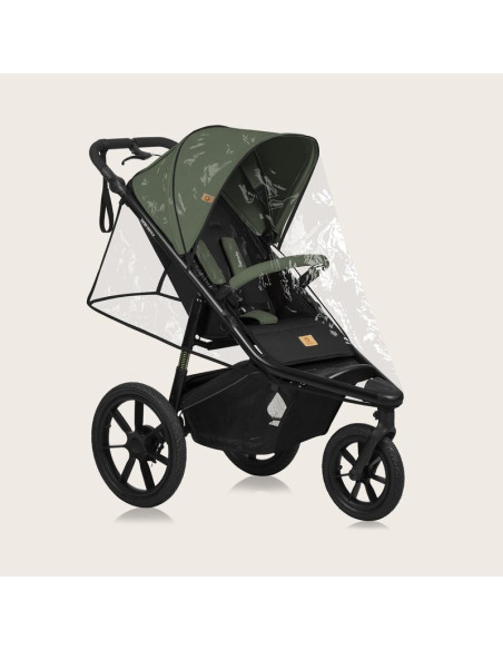 BN-LO-AZURA_GREEN_FOREST,Carucior sport, Lionelo, Azura, Cu 3 roti, Cu baldachin XXL impermeabil, Pliere compacta, Pana la 22 kg