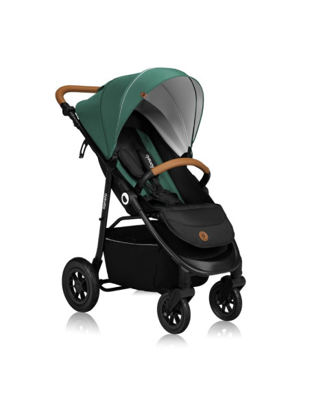 BN-LO-NATT_GREEN_EMERALD,Carucior sport, Lionelo, Natt, De la nastere, Cu accesorii si capotina XXL reglabila, 0 - 22 kg, Confor