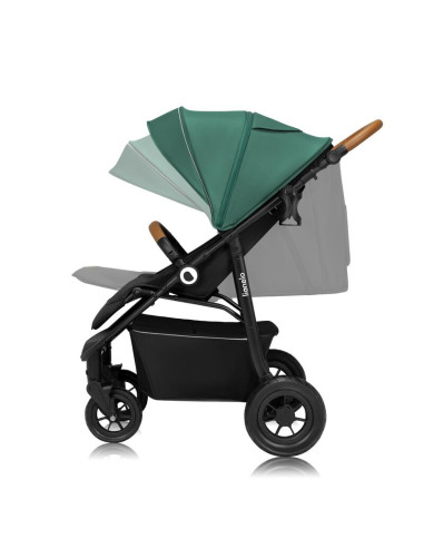 BN-LO-NATT_GREEN_EMERALD,Carucior sport, Lionelo, Natt, De la nastere, Cu accesorii si capotina XXL reglabila, 0 - 22 kg, Confor