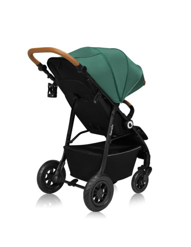 BN-LO-NATT_GREEN_EMERALD,Carucior sport, Lionelo, Natt, De la nastere, Cu accesorii si capotina XXL reglabila, 0 - 22 kg, Confor