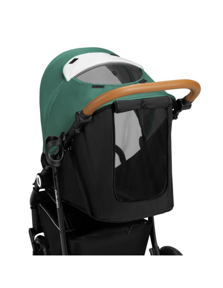 BN-LO-NATT_GREEN_EMERALD,Carucior sport, Lionelo, Natt, De la nastere, Cu accesorii si capotina XXL reglabila, 0 - 22 kg, Confor