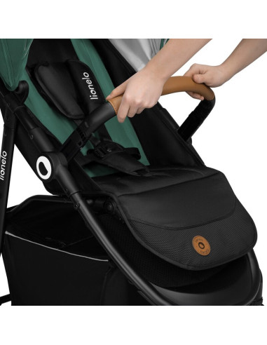 BN-LO-NATT_GREEN_EMERALD,Carucior sport, Lionelo, Natt, De la nastere, Cu accesorii si capotina XXL reglabila, 0 - 22 kg, Confor