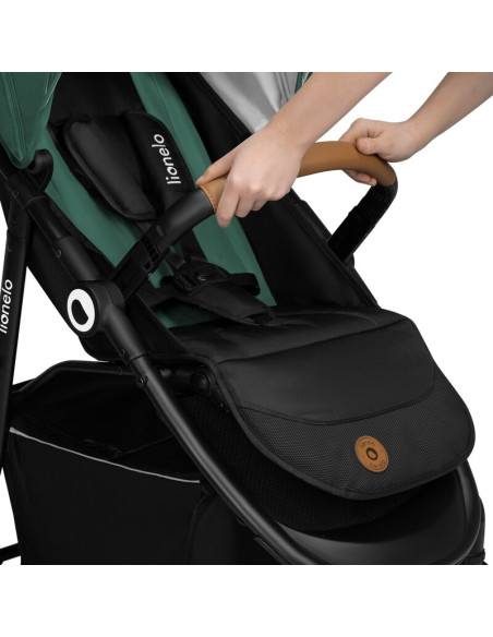 BN-LO-NATT_GREEN_EMERALD,Carucior sport, Lionelo, Natt, De la nastere, Cu accesorii si capotina XXL reglabila, 0 - 22 kg, Confor