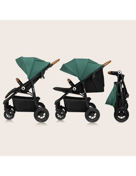 BN-LO-NATT_GREEN_EMERALD,Carucior sport, Lionelo, Natt, De la nastere, Cu accesorii si capotina XXL reglabila, 0 - 22 kg, Confor