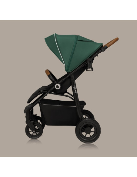 BN-LO-NATT_GREEN_EMERALD,Carucior sport, Lionelo, Natt, De la nastere, Cu accesorii si capotina XXL reglabila, 0 - 22 kg, Confor