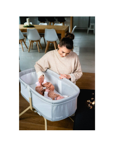 BN-LO-MALIN_EVO_BEIGE_NATURAL,Patut balansoar, Lionelo, Malin Evo, 3 in 1, Pliabil, 0-9 kg, Geanta Transport, Asamblare Rapida, 