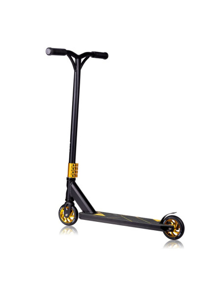 BN-LO-WHIZZ_BLACK_CARBON_YELLOW,Trotineta, Lionelo, Whizz, Pentru Acrobatii, Rulmenti ABEC-9, Sistemul de compresie IHC 9, 20 - 