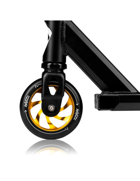 BN-LO-WHIZZ_BLACK_CARBON_YELLOW,Trotineta, Lionelo, Whizz, Pentru Acrobatii, Rulmenti ABEC-9, Sistemul de compresie IHC 9, 20 - 