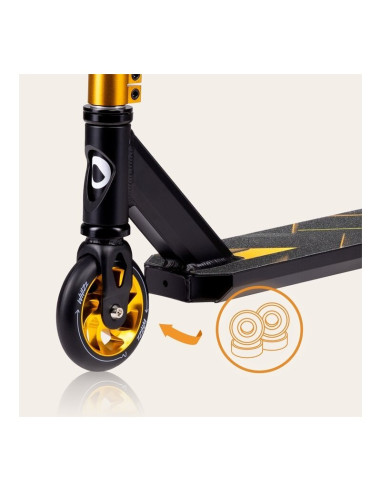BN-LO-WHIZZ_BLACK_CARBON_YELLOW,Trotineta, Lionelo, Whizz, Pentru Acrobatii, Rulmenti ABEC-9, Sistemul de compresie IHC 9, 20 - 