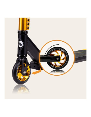 BN-LO-WHIZZ_BLACK_CARBON_YELLOW,Trotineta, Lionelo, Whizz, Pentru Acrobatii, Rulmenti ABEC-9, Sistemul de compresie IHC 9, 20 - 