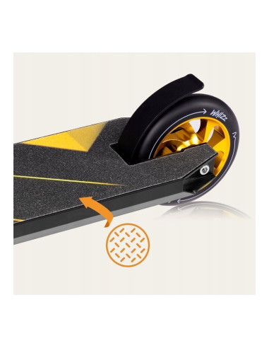 BN-LO-WHIZZ_BLACK_CARBON_YELLOW,Trotineta, Lionelo, Whizz, Pentru Acrobatii, Rulmenti ABEC-9, Sistemul de compresie IHC 9, 20 - 