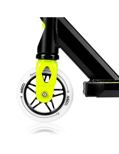 BN-LO-WHIZZ_GREEN_LIME_BLACK,Trotineta, Lionelo, Whizz, Pentru Acrobatii, Rulmenti ABEC-9, Sistemul de compresie IHC 9, 20 - 100