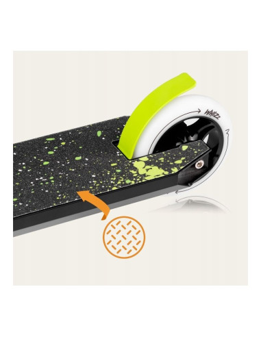 BN-LO-WHIZZ_GREEN_LIME_BLACK,Trotineta, Lionelo, Whizz, Pentru Acrobatii, Rulmenti ABEC-9, Sistemul de compresie IHC 9, 20 - 100