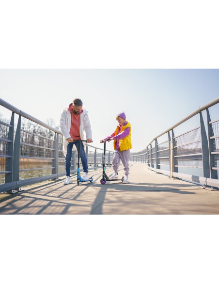 BN-LO-WHIZZ_GREEN_LIME_BLACK,Trotineta, Lionelo, Whizz, Pentru Acrobatii, Rulmenti ABEC-9, Sistemul de compresie IHC 9, 20 - 100