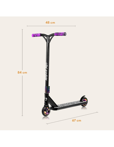 BN-LO-WHIZZ_NEO_BLACK_CARBON_MULTICOLOR,Trotineta, Lionelo, Whizz, Pentru Acrobatii, Rulmenti ABEC-9, Sistemul de compresie IHC 