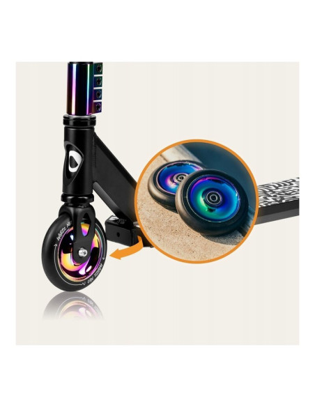 BN-LO-WHIZZ_NEO_BLACK_CARBON_MULTICOLOR,Trotineta, Lionelo, Whizz, Pentru Acrobatii, Rulmenti ABEC-9, Sistemul de compresie IHC 