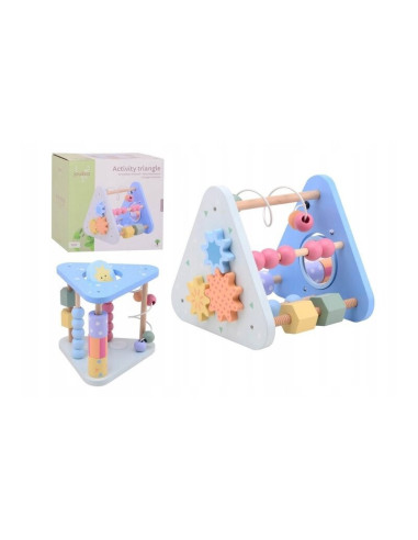 BN-80153,Centru de activitati, Joueco, Triunghi, Cu numaratoare, Cu sortator, 12 luni+, Multicolor