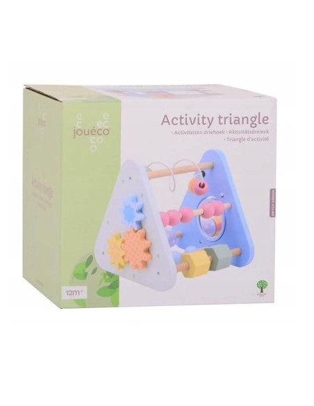 BN-80153,Centru de activitati, Joueco, Triunghi, Cu numaratoare, Cu sortator, 12 luni+, Multicolor